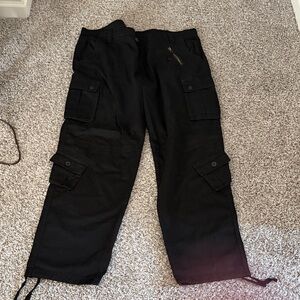 Men's Classic Black Cargo Trousers